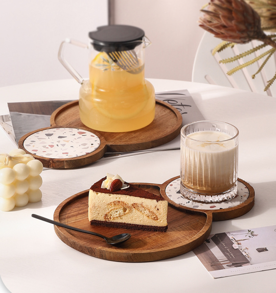 Großhandel B2B Vintage Holztablett Japanischer Nachmittags Snack Brot Serviertablett